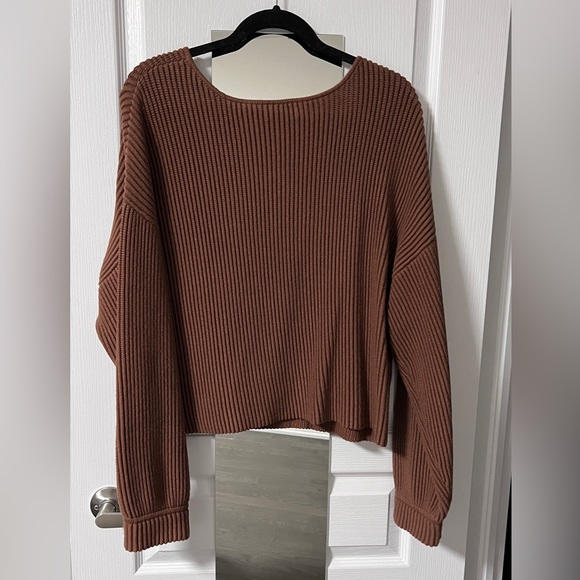 Lunya chestnut reversible oversized ribbed sweater sz medium m preloved - Picture 2 of 11